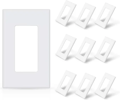 Vista 14 de ELEGRP Placas de pared decorativas sin tornillos de 1 banda, cubierta de placa frontal termoplástica irrompible para interruptor de salida