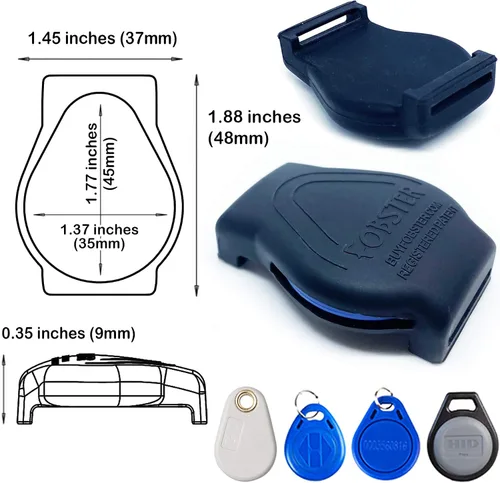 Vista 4 de Fobster Pulsera de llavero HID RFID llavero patentado, Negro