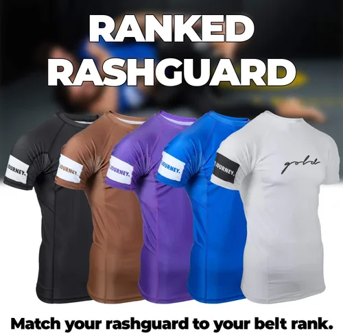 Vista 5 de Gold BJJ Foundation Rash Guard - Rashguard de Jiu Jitsu sin Gi y Gi