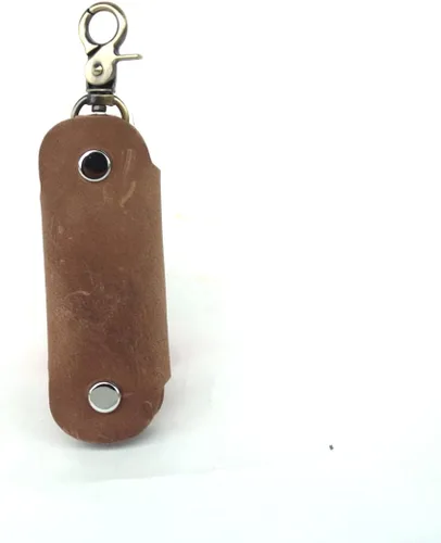Vista 15 de Handmade Thick Cowhide Hook Small Key Bag Keycases key organizer Vintage