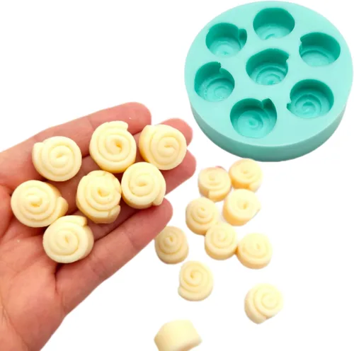 Vista 10 de Molde para miniaturas de rollos de canela - Molde de silicona para mini rollos de canela incrustados. Para decoraciones de velas, joyería, mini