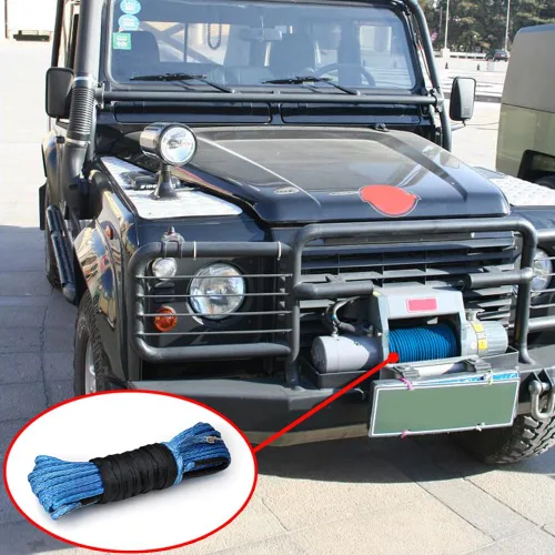 Vista 8 de Cable de cuerda sintética del torno con gancho para ATV UTV SUV KFI, recupero, repuesto, Azul