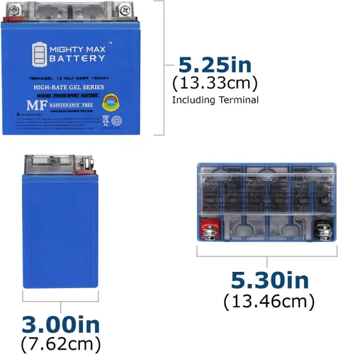 Vista 2 de Mighty Max Battery YB9A-A 12V 9AH GEL Replacement Battery compatible with Power-Sonic PS-CB9A-A - 2 Pack