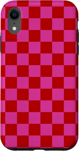Vista 25 de Red Pink Checkered Checked Pattern Check Design #019 Case for iPhone 17