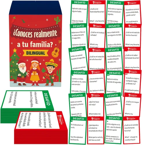 Vista 7 de Jenaai Juego de juegos de fiesta de Navidad, juego de reuniones familiares, tarjetas de conversación contra historia, edición familiar, juego