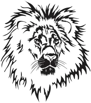 Vista 9 de Lion AMIART - Calcomanía de vinilo (blanco) – Hermosa cabeza de león macho salvaje – Rey del orgullo – Calcomanía de pared para ventana de coche