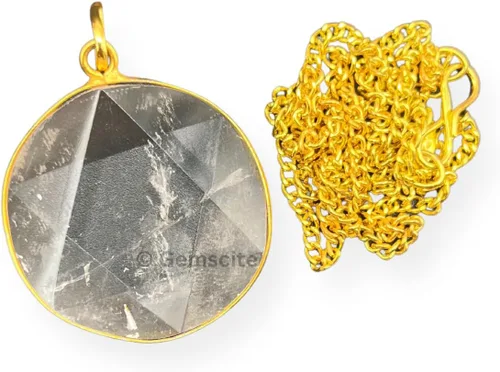 Vista 2 de GEMSCITE Colgante de estrella de David de cuarzo de cristal con cadena de 24 pulgadas y cordón de algodóncuero + bolsa, Piedra, Ágata