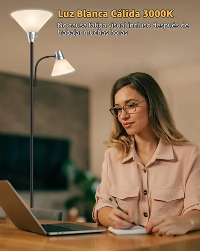 Vista 7 de LEPOWER Lámpara de pie, lámpara de pie brillante con luces LED reemplazables de 3000K