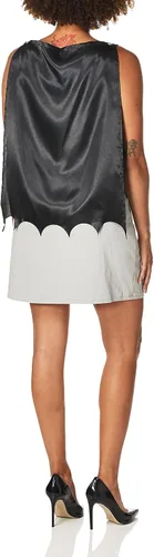 Vista 3 de Rubie's DC Superheroes Batgirl - Vestido de tirantes con diamantes de imitación para adultos con capa extraíble, Gris