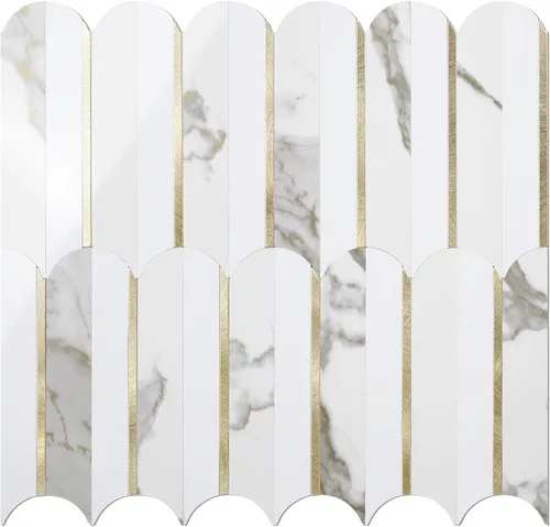 Vista 19 de Vamos Tile Azulejo autoadhesivo sin costuras para salpicaduras en la pared, 10 hojas para salpicaduras en la pared de la cocina y el baño, 12''x12