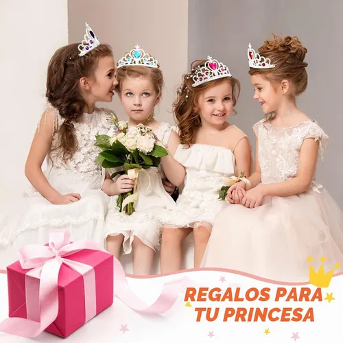 Vista 7 de Juego de 30 tiaras de corona de princesa para niñas, tiaras de plástico a granel, disfraz de fiesta, accesorios de cumpleaños para niños