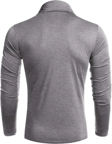Vista 8 de COOFANDY Men's Casual Slim Fit Turtleneck T Shirts Lightweight Basic Cotton Pullovers