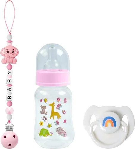 Vista 13 de SCOM Juego de Accesorios para Muñeca Bebé Reborn - Chupetes Magnéticos Arcoíris y Biberones para Muñeca Bebé Removibles Reutilizables con Clips
