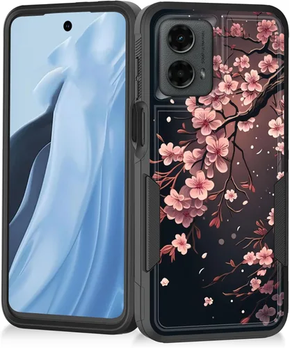 Vista 145 de Funda para Moto G Play 4G 2024, resistente de doble capa híbrida de policarbonato duro, goma suave, a prueba de golpes, funda protectora resistente
