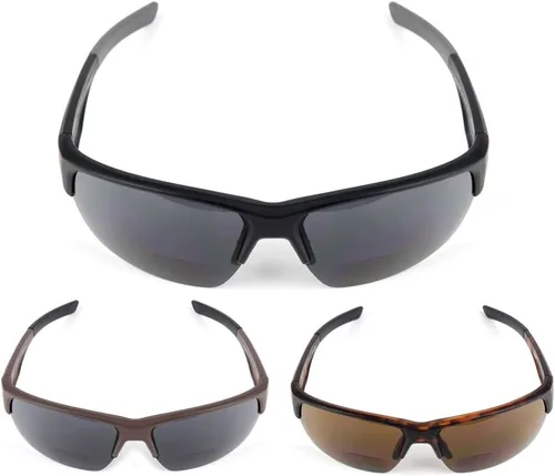 Vista 7 de Paquete de 3 lentes de sol bifocales de lectura para hombres y mujeres con almohadilla nasal ajustable, lectores de sol tintados envolventes