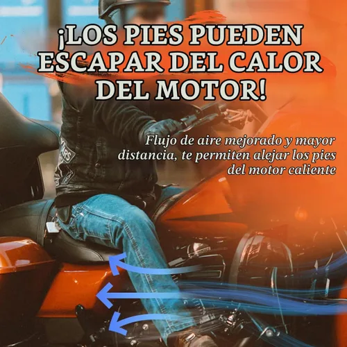 Vista 2 de FOVPLUE Estriberas de carretera de 1.25" para Harley Touring Softail Dyna CROMO LARGO ANGULADO