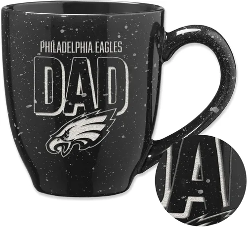 Vista 47 de Rico Industries NFL Football #1 Dad 16 oz Team Color Laser Engraved Ceramic Coffee Mug