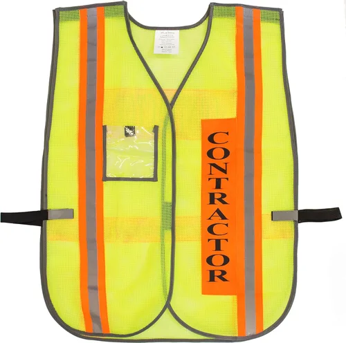 Vista 10 de RK Breakaway - Chaleco de seguridad con rayas reflectantes y bolsillo de plástico transparente para identificación Negro