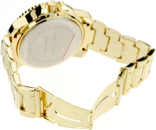 Vista 4 de Techno - Reloj de pulsera para hombre, diseño de hip hop, color dorado