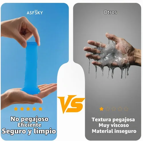 Vista 7 de ASFSKY - Masilla de limpieza para coche, gel de limpieza universal, arándano