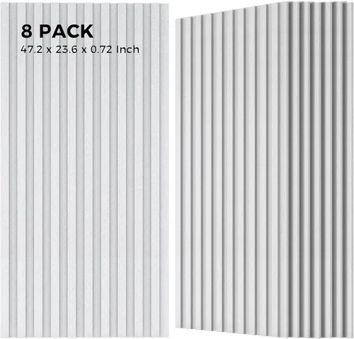 Vista 15 de Grandes paneles acústicos bicapa, juego de 4 paneles absorbentes de sonido, paneles a prueba de sonido de 120 cm x 60 cm x 1.8 cm para paredes