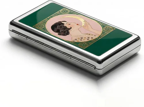 Vista 9 de Vintage Art Deco - Funda versátil para tarjetas y efectivo, cartera delgada de metal para mujeres y hombres, tarjetas de visita de identificación