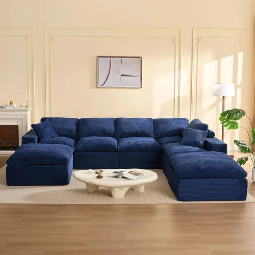 Vista 43 de Sofás seccionales de 106.3 pulgadas para sala de estar, sofá en nube, sofá modular seccional, sofá convertible, sofá de asiento profundo, juego