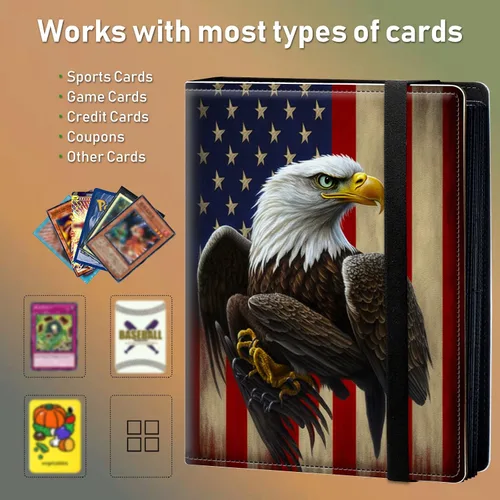 Vista 5 de Carpeta para tarjetas intercambiables, 4 bolsillos para tarjetas intercambiables, 160 bolsillos de doble cara, funda para tarjetas