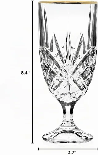 Vista 8 de Godinger Vasos para bebidas heladas, bandas doradas, cristal de Dublín, juego de 4