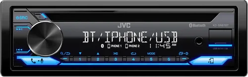 Vista 7 de JVC KW-SX88BT estéreo de coche Bluetooth de doble DIN con receptor multimedia digital y chasis poco profundo, pantalla de color variable, USB