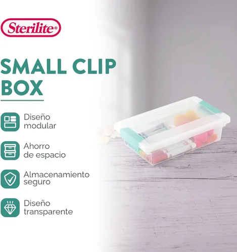 Vista 2 de Sterilite - Juego de 6 cajas con clip, contenedores apilables transparentes de plástico con tapas de cierre, pequeños - Contenedores