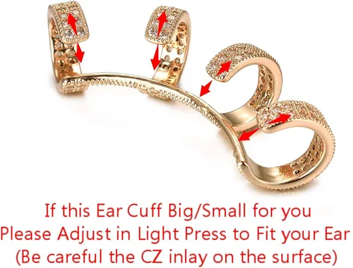 Vista 3 de Yoursfs Pendientes de puño para mujer con clip sin perforar aretes hipoalergénicos de cristal para escalador