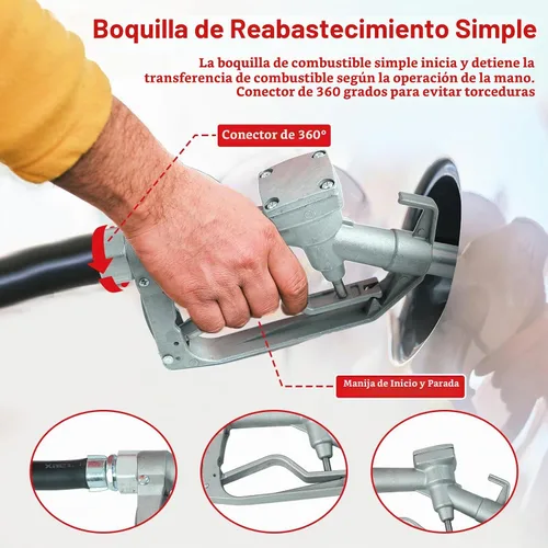 Vista 3 de Tanque de combustible portátil de 32 galones y 120 litros con bomba diésel de 12 V