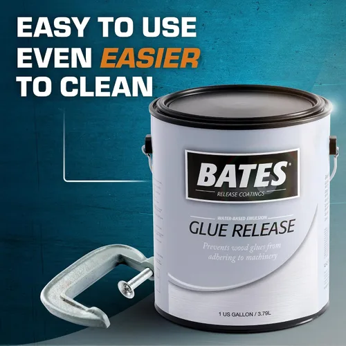 Vista 2 de Bates Glue Release & Boothcoating - Un revestimiento temporal de emulsión a base de agua para la industria de la carpintería que permite que