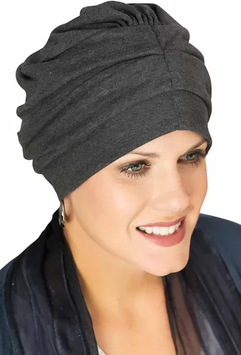 Vista 3 de Trinity Turbante 100% algodón - ¡3 estilos en uno! Sombreros encorvados para quimioterapia, para pacientes con cáncer.