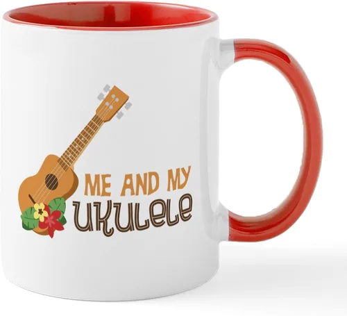Vista 11 de CafePress Peace Love - Taza de café de cerámica para ukelele (11 oz (11.0 fl oz)