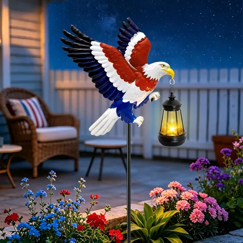 Vista 7 de Luces solares de colibrí para decoración al aire libre, estacas de colibrí con luces solares, regalos de cumpleaños para el día de la madre, luces