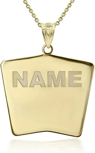 Vista 2 de Collar con colgante de oro de 14 quilates con nombre personalizado y tarjeta de rey y tarjeta de póker de King of Spades
