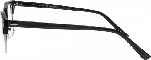 Vista 6 de Gafas de lectura de cristal real, marco estilo club con lentes de aumento transparentes, 1.00 a 3.00 dioptrías