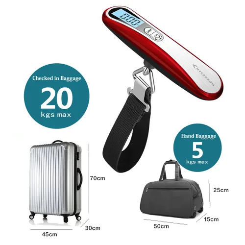Vista 6 de MYCARBON Báscula de equipaje digital colgante para equipaje, báscula de peso portátil de viaje, báscula de pesaje de maleta con pantalla LCD