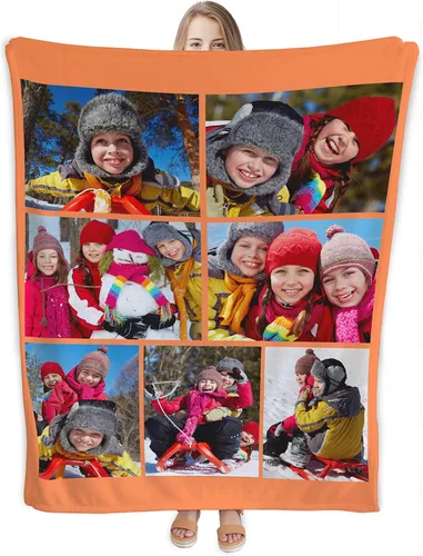Vista 10 de Manta personalizada con foto y texto, mantas de franela personalizadas para subir cualquier foto, 30 x 40 pulgadas - 1 foto