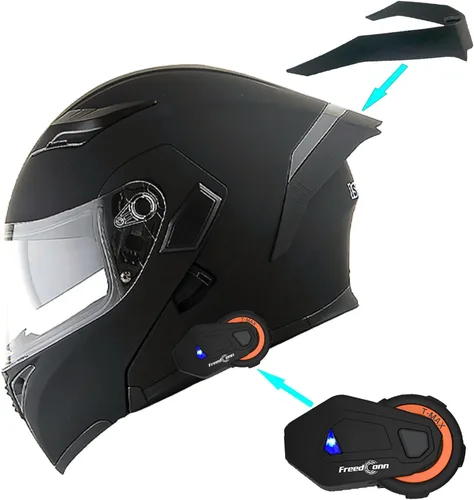 Vista 18 de 1Storm Casco modular de cara completa para motocicleta con doble visera abatible, protector solar: HB89