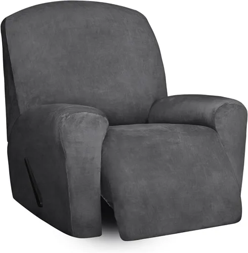 Vista 10 de Easy-Going Sofá biplaza reclinable de terciopelo con funda de consola central, fundas elásticas para sofá reclinable de 8 piezas, funda de sofá