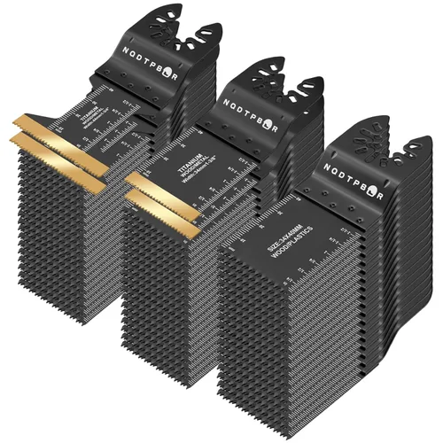 Vista 7 de 20 hojas de sierra oscilante de titanio, cuchillas oscilantes universales profesionales para uñas de metal, aluminio, cobre, metal y madera