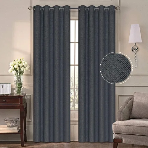 Vista 37 de Everyday Celebration Cortinas de ventana 100% opacas para puerta corrediza de ventana, cortinas opacas con forro térmico, cortinas con ojales