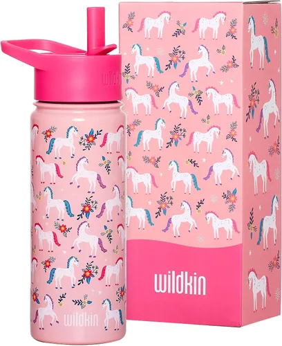 Vista 47 de Wildkin Kids - Botella de agua de acero inoxidable de 14 onzas para niños – Sin BPA, a prueba de fugas, aislada, fácil de limpiar - Ballerina