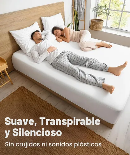 Vista 4 de Everlasting Comfort - Protector de colchón de tamaño matrimonial de alta calidad, impermeable y transpirable, diseño silencioso, funda lavable