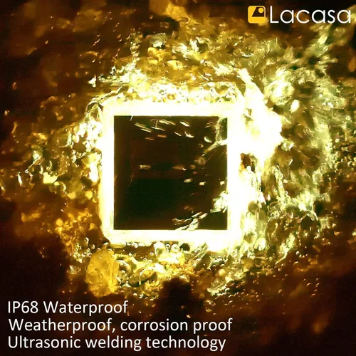 Vista 8 de Lacasa – Luces de terraza solares, paquete de 4 luces LED de 30LM para muelle, blanco cálido 2700K, luces de escalones exteriores alimentadas por