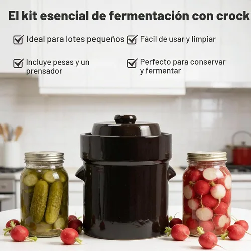 Vista 5 de SEEUTEK Tarro de fermentación de 1/2 galón para escabeche kimchi de chucrut
