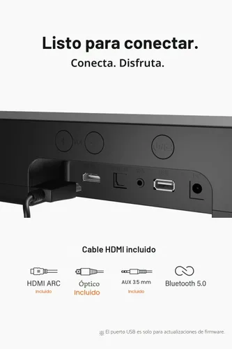 Vista 5 de FUNLOGY Barra de sonido para Smart TV, barra de sonido Bluetooth 5.0 de 100 W 2.1 canales con HDMI ARC, óptico y AUX, control remoto, para proyector